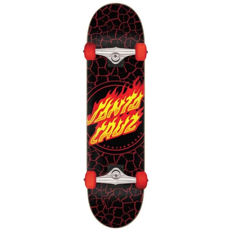 Santa Cruz Flame Dot Full Complete Skateboard Deck in 8"