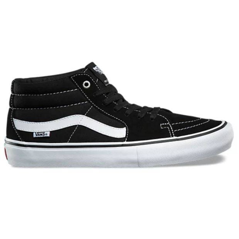 Vans Sk8-Mid Pro Skate Shoe in Black and White