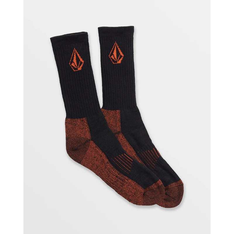 Volcom Workwear Sock 3 Pack in Black and Orange