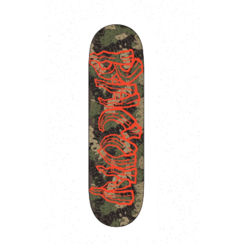 Bacon Camo Skateboard in Green 8"
