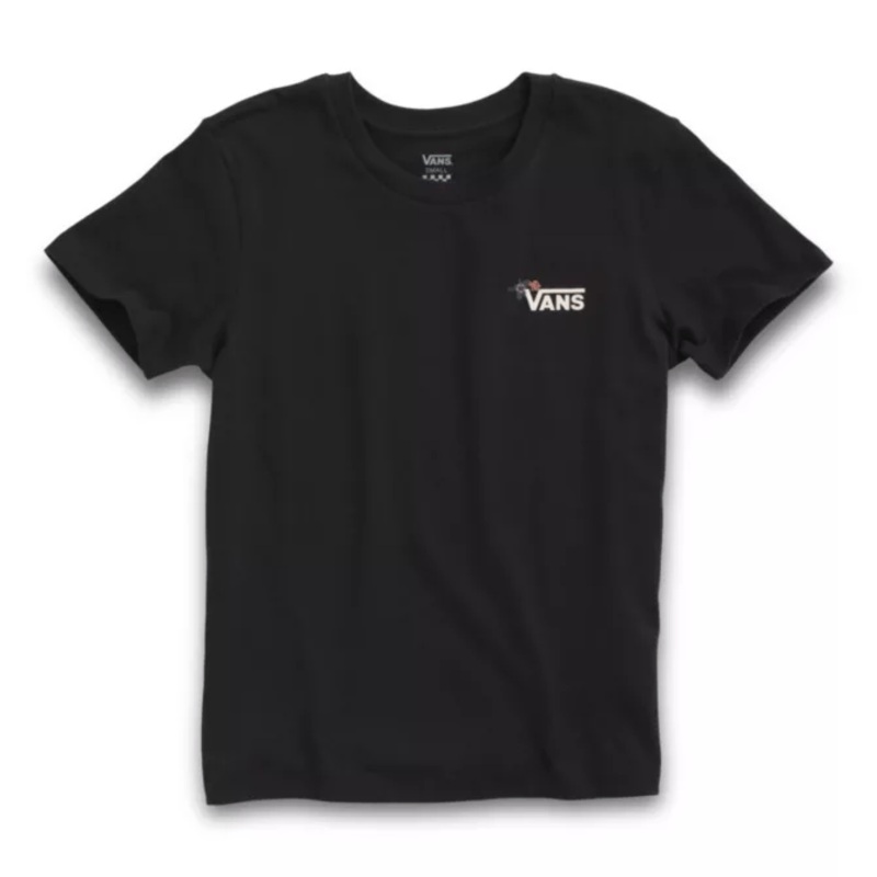 Vans Womens Floral V Shirt Tee in Black