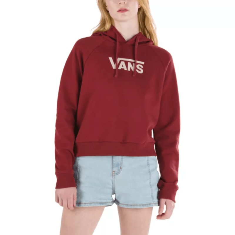 Vans Womens Flying V Boxy Hoodie in Pomegranate