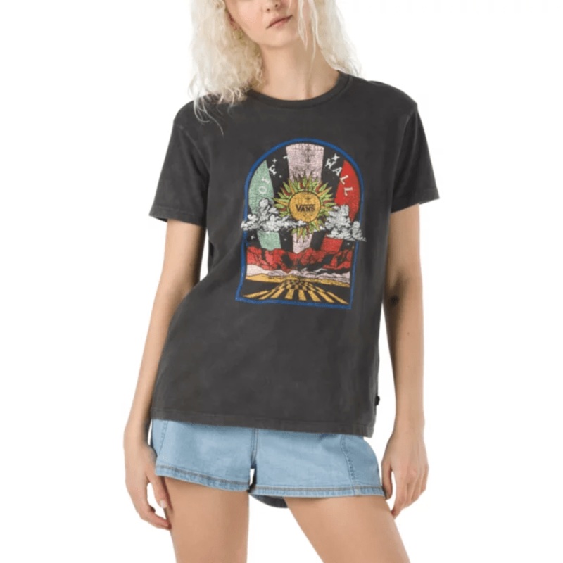 Vans Womens Road Burn Tee in Black