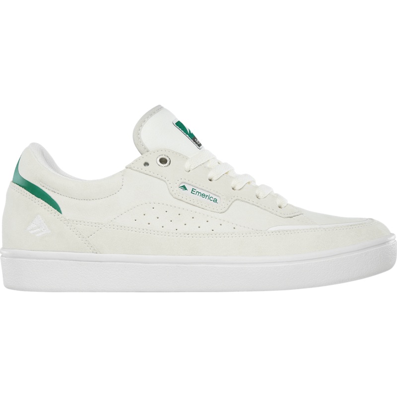 Emerica Gamma Skate Shoe in White/Green/Gum