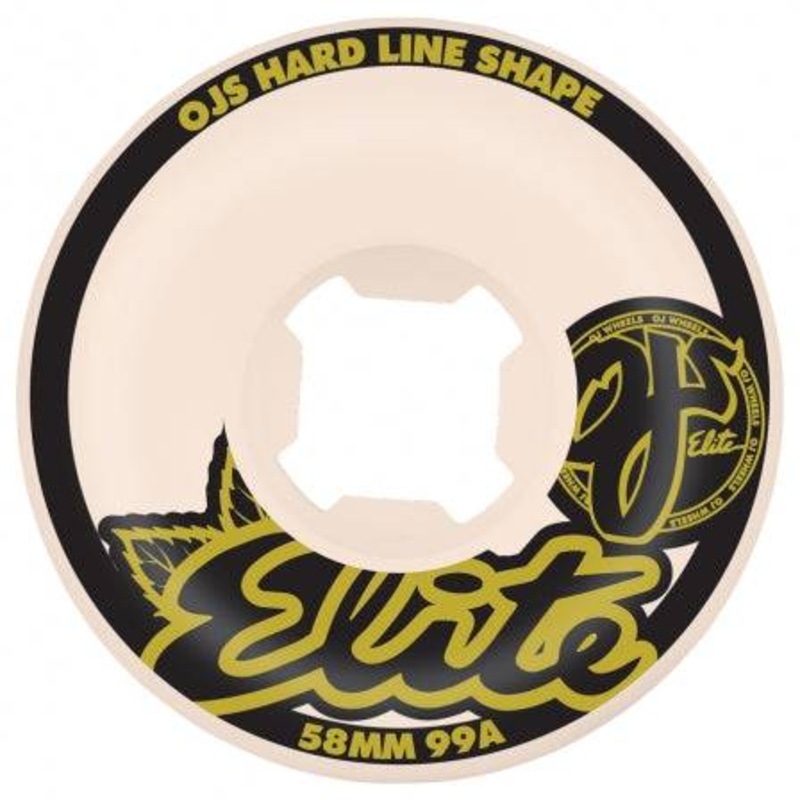 OJ Wheels 58mm Elite White Hardline 99a Skate Wheels