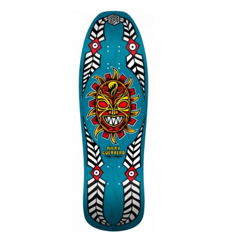 Powell Peralta Nicky Guerrero Mask Skate Deck in Blue 10"