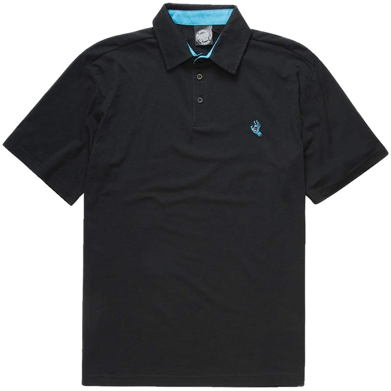 Santa Cruz Screaming Hand Polo in Black