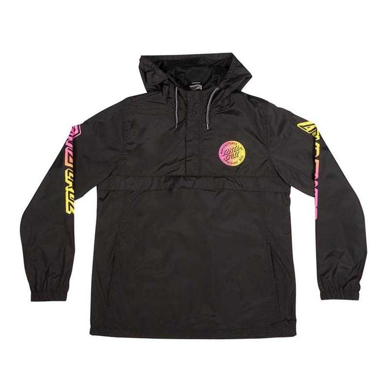 Santa Cruz Strip Fade Anorak Jacket in Black