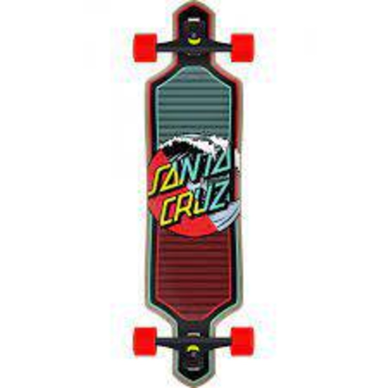 Santa Cruz Wave Dot Splice Drop Thru Complete Cruzer Skateboard in 9.0''