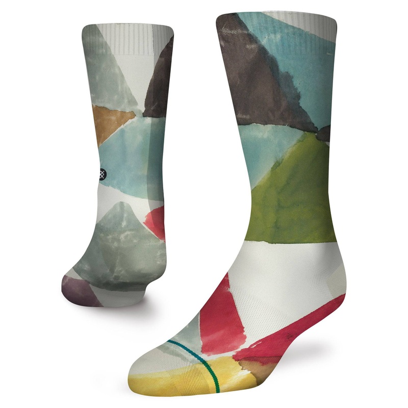 Stance Genuine Geo Crew Sock in Off White
