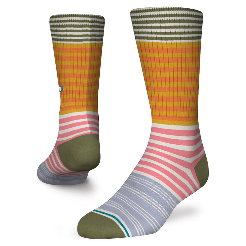 Stance Sunshine Stripe Crew Sock in Off White