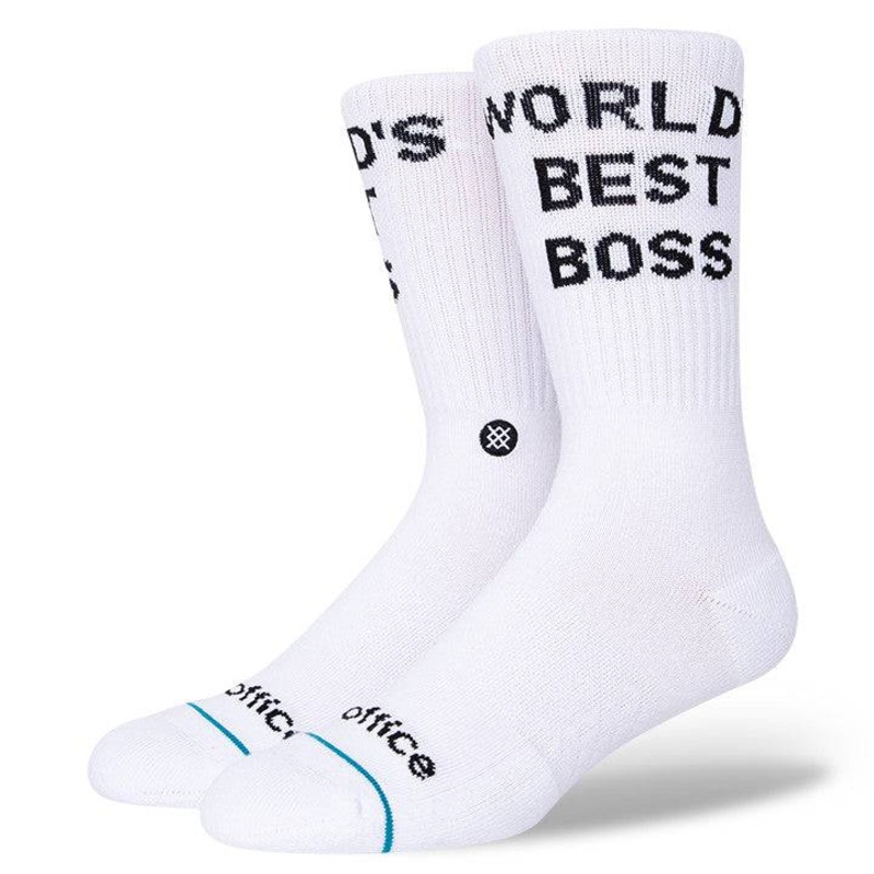 Stance Worlds Best Boss Sock in White
