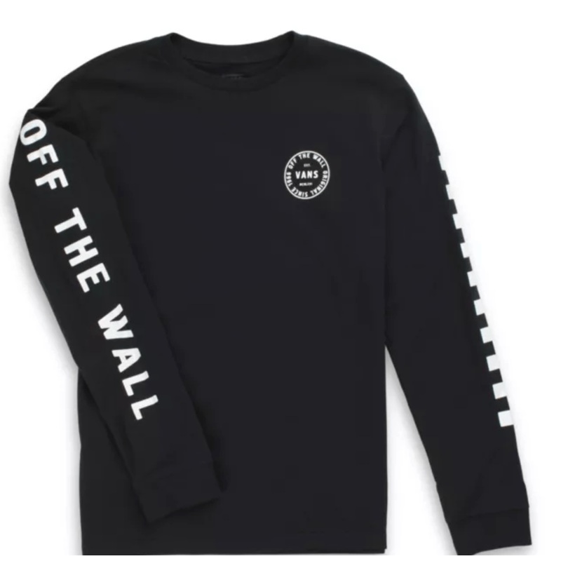 Vans Boys Off The Wall Combo Long Sleeve T-Shirt in Black