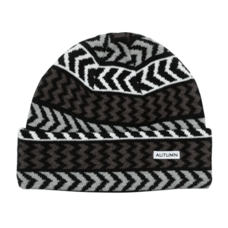 Autumn Chevron Beanie in Grey