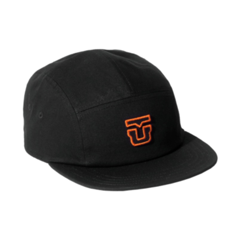 Union 5 Panel Hat in Black and Orange