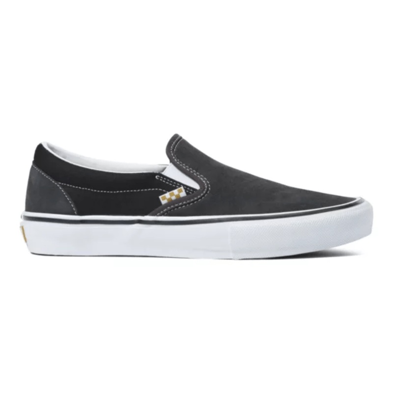 Vans Slip On Skate Shoe in Twill Raven Black