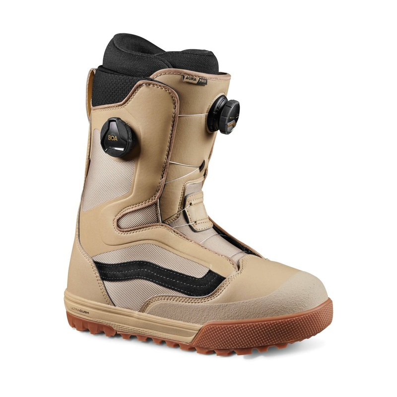 Vans Aura Pro Snowboard Boot in Khaki and Black 2023