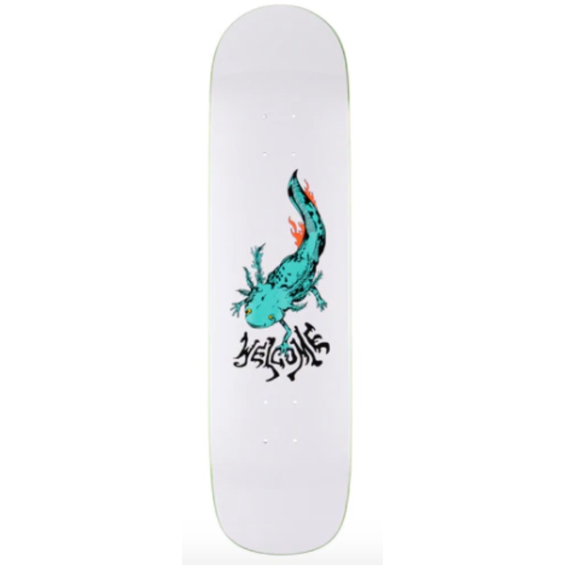Welcome Axlotl Skateboard on Bunyip 8.0'' in White and Teal