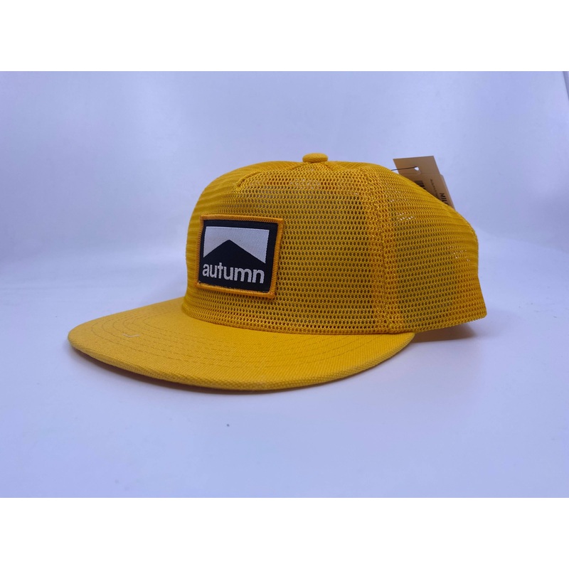 Autumn 5 Panel Full Mesh Snapback Hat in Gold