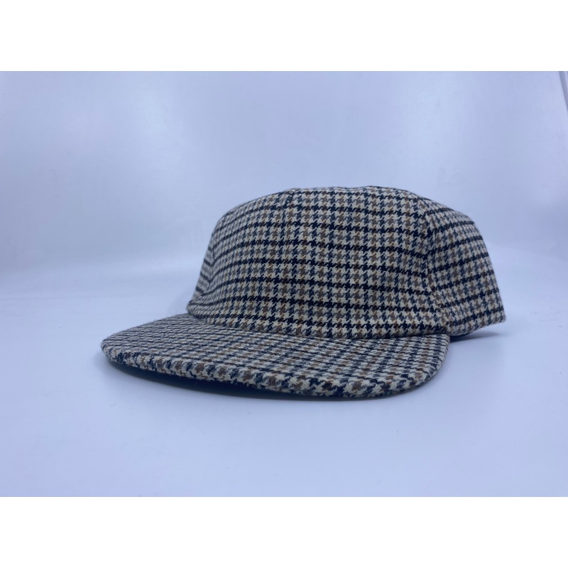 Autumn 5 Panel Mixed Strapback Hat in Houndstooth