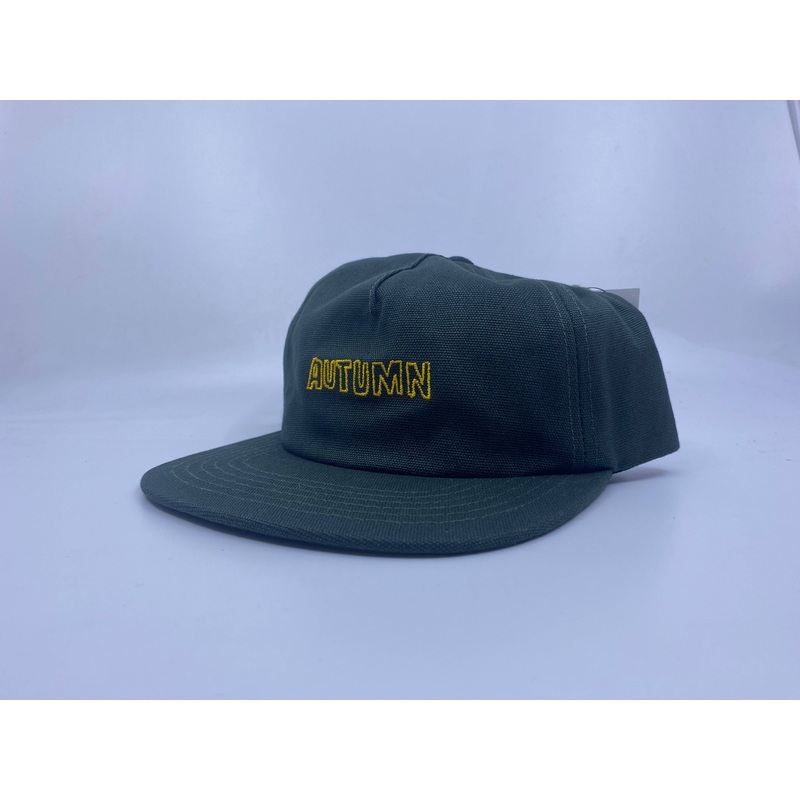 Autumn 5 Panel Twill Snapback Hat in Dark Green