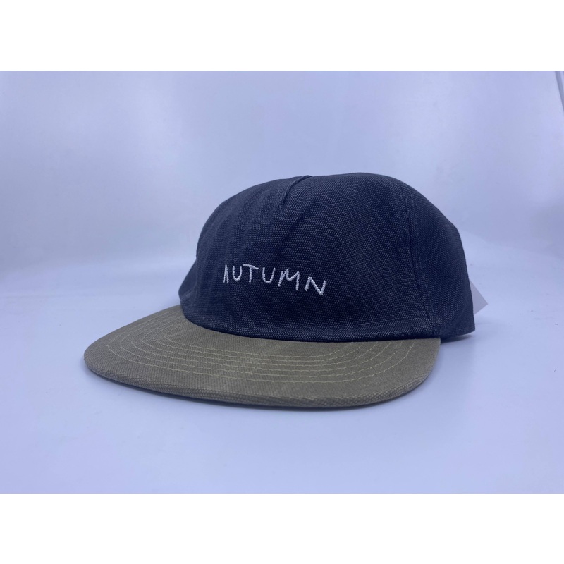 Autumn 5 Panel Twill Snapback Hat in Washed canvas Black