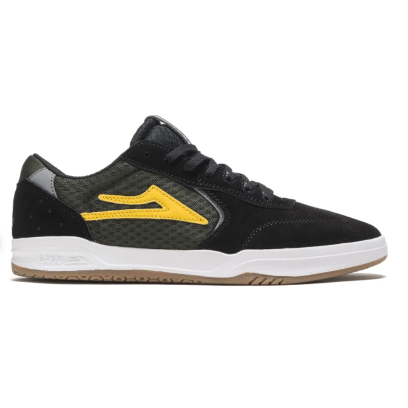 Lakai Evo 2.0 Skate Shoe in Black and Gold Suede