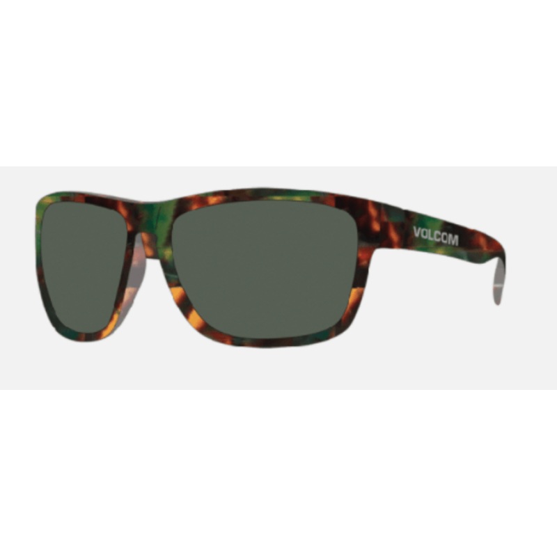 Volcom Baloney Sunglass in Gloss Sea Grass Tort with a Gray lens