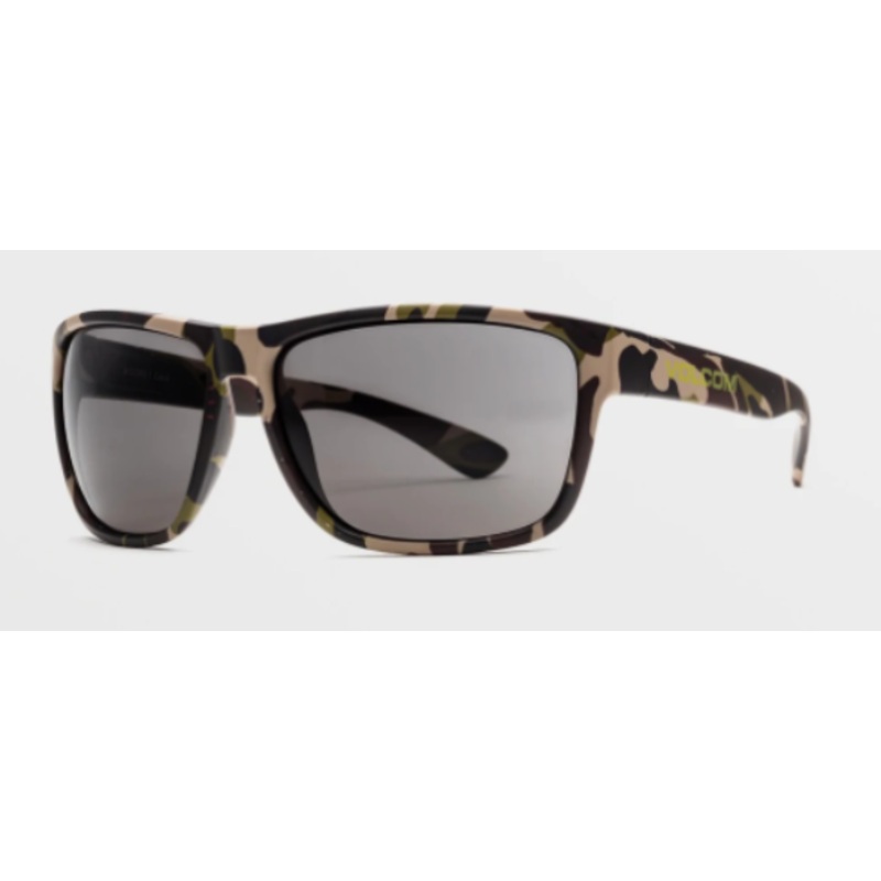 Volcom Baloney Sunglass in Matte Camo with a Gray lens