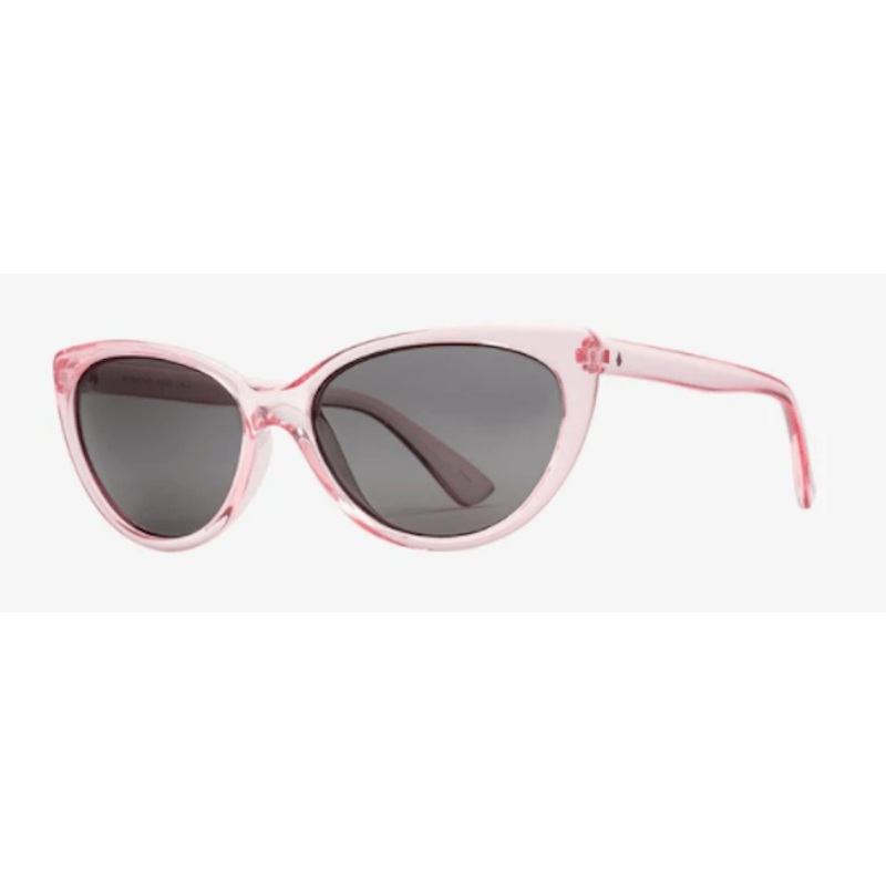 Volcom Butter Sunglass in Crystal Light Pink with a Gray lens