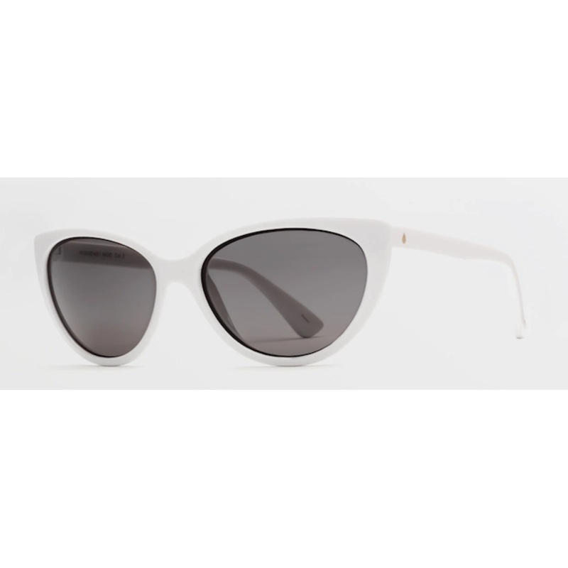 Volcom Butter Sunglass in Gloss White with a Gray lens