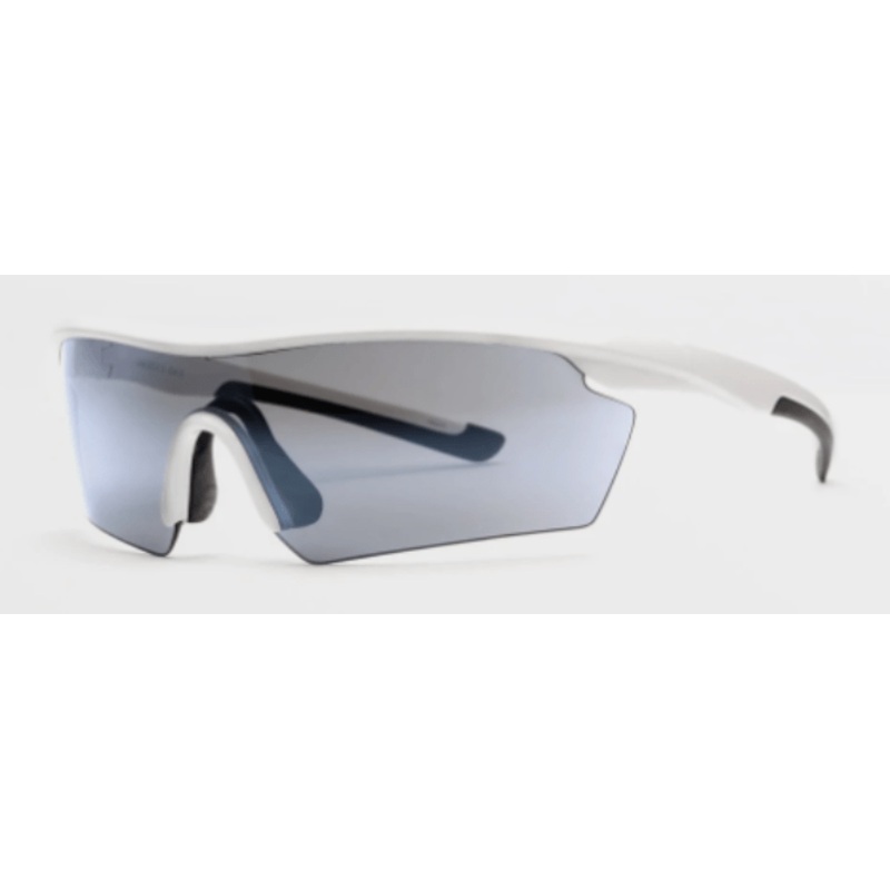 Volcom Download Sunglass in Gloss White with a Platinum Mirror lens