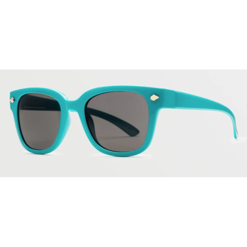 Volcom Freestyle Sunglass in Gloss Aqua with a Gray lens