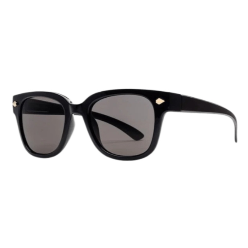 Volcom Freestyle Sunglass in Gloss Black with a Gray lens