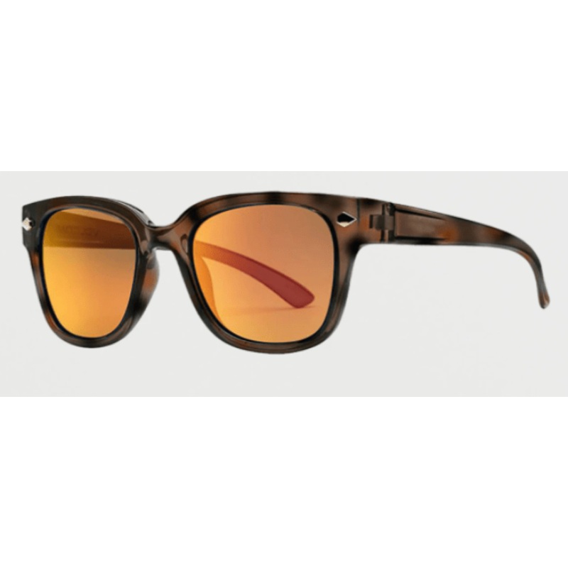 Volcom Freestyle Sunglass in Gloss Tort with a Heat Mirror lens