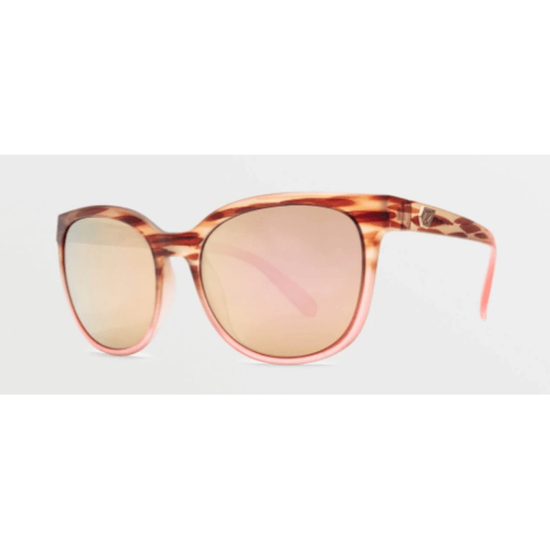 Volcom Garden Sunglass in Gloss Punk Tort with a Bronze Champagne Chrome lens