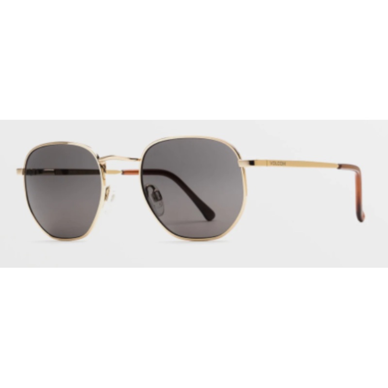 Volcom Happening Sunglass in Gloss Gold with a Gray lens