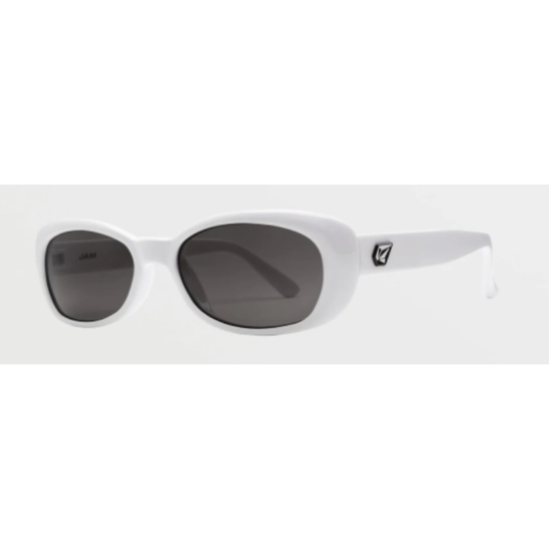 Volcom Jam Sunglass in Gloss White with a Gray lens