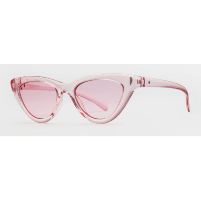 Volcom Knife Sunglass in Crystal Light Pink with a Pink lens