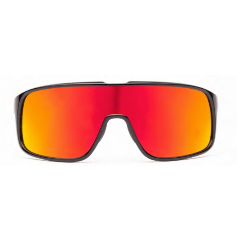 Volcom Macho Sunglass in Matte Black with a Gray Red Mirror lens