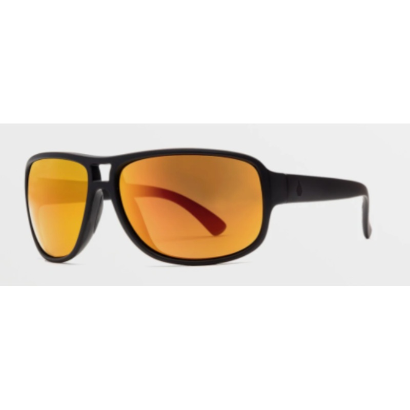 Volcom Stoke Sunglass in Matte Black with a Heat Mirror lens