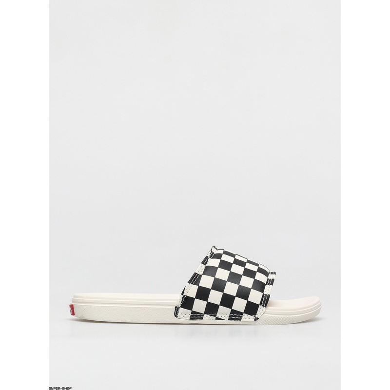 Vans Womens La Costa Slides in Black and Mars Checkerboard