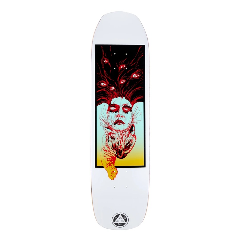 Welcome Stoker on Vimana Skateboard Deck in White