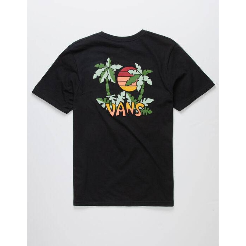 Youth Vans Tiki Palms T-Shirt in Black