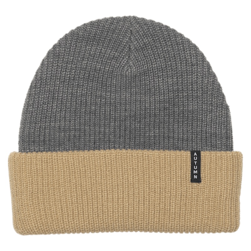 Autumn Blocked Beanie In Grey