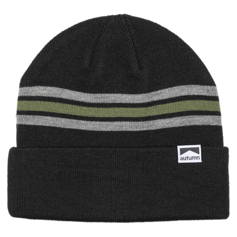 Autumn Bold Stripe In Beanie Black