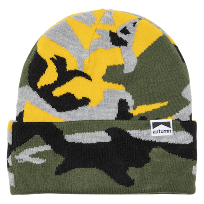Autumn Camo Beanie In Grey