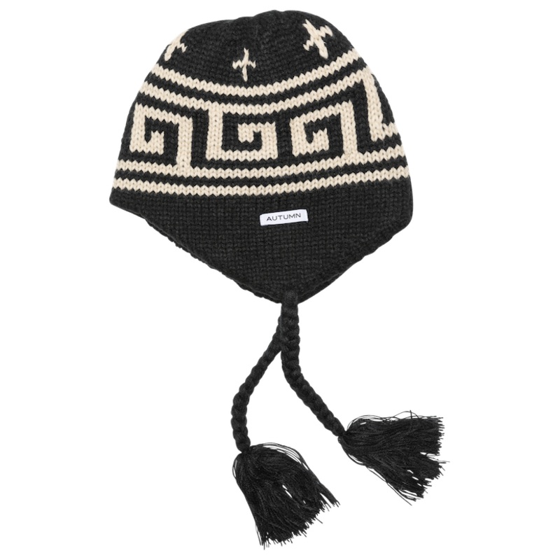 Autumn Niseko Ear Flap Beanie In Black