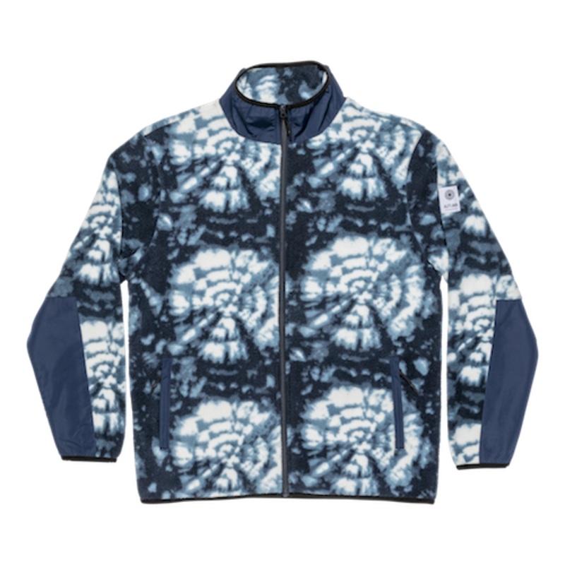 Autumn Solstice Full Zip Fleece In Shibori Tie Dye