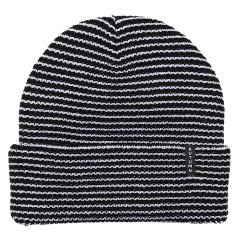 Autumn Stripe Beanie In Black And White